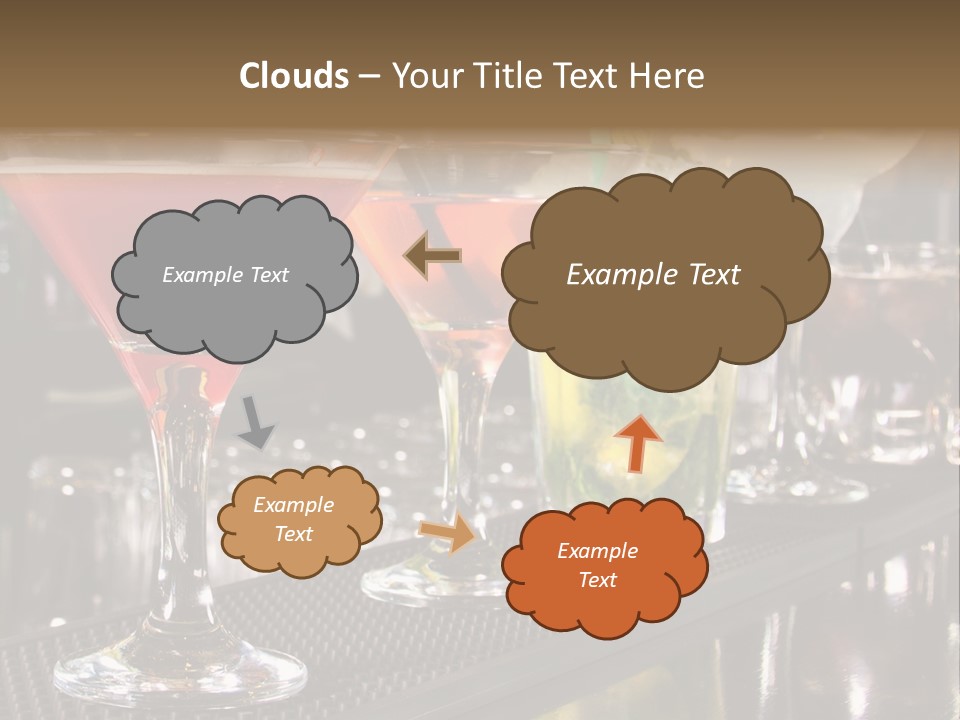 A Row Of Different Colored Drinks On A Bar PowerPoint Template