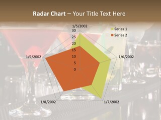 A Row Of Different Colored Drinks On A Bar PowerPoint Template