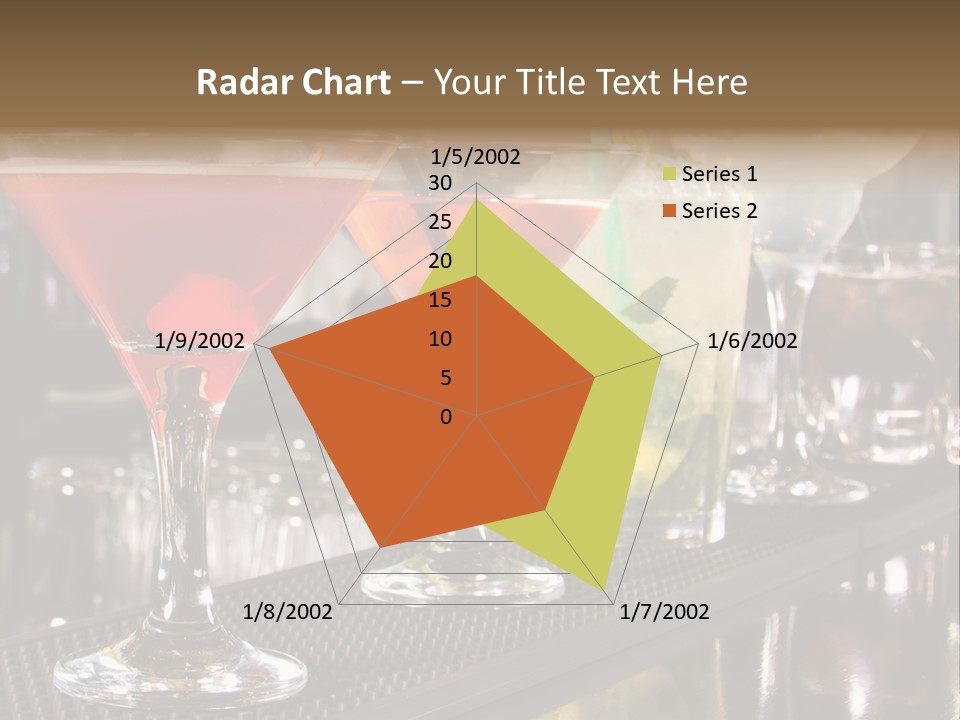 A Row Of Different Colored Drinks On A Bar PowerPoint Template
