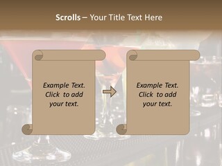 A Row Of Different Colored Drinks On A Bar PowerPoint Template