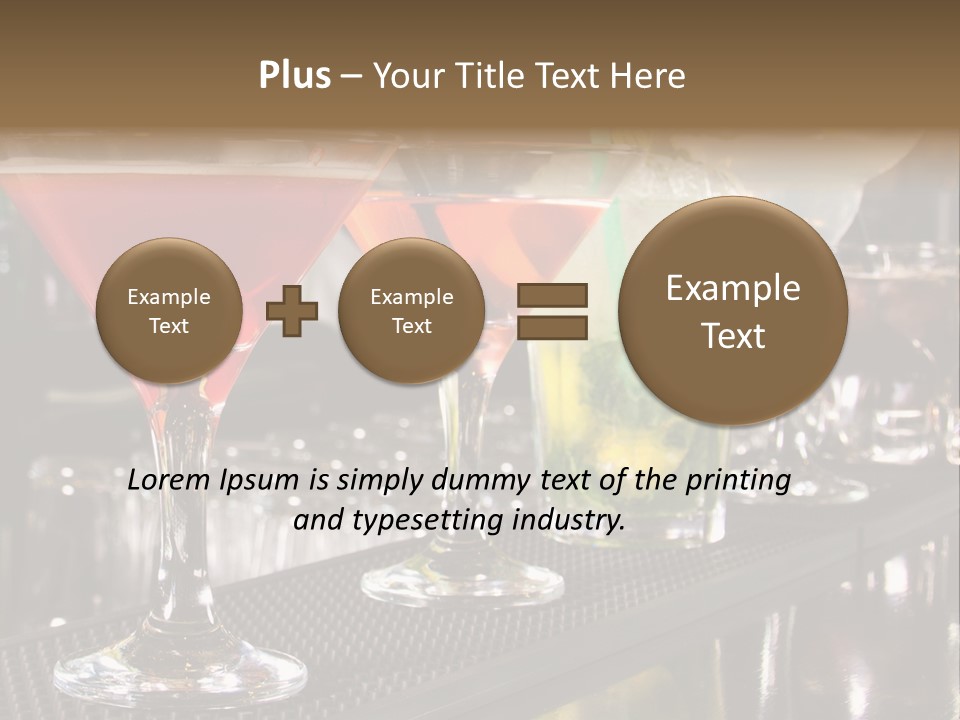 A Row Of Different Colored Drinks On A Bar PowerPoint Template