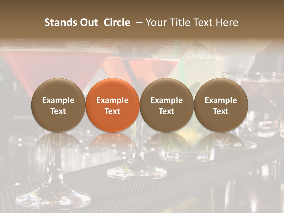 A Row Of Different Colored Drinks On A Bar PowerPoint Template