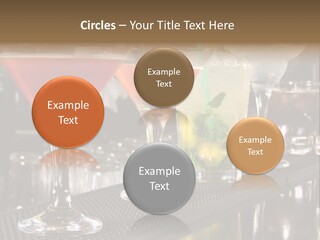 A Row Of Different Colored Drinks On A Bar PowerPoint Template