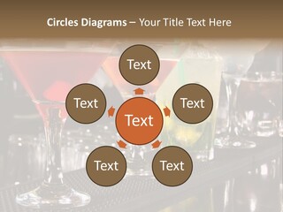 A Row Of Different Colored Drinks On A Bar PowerPoint Template