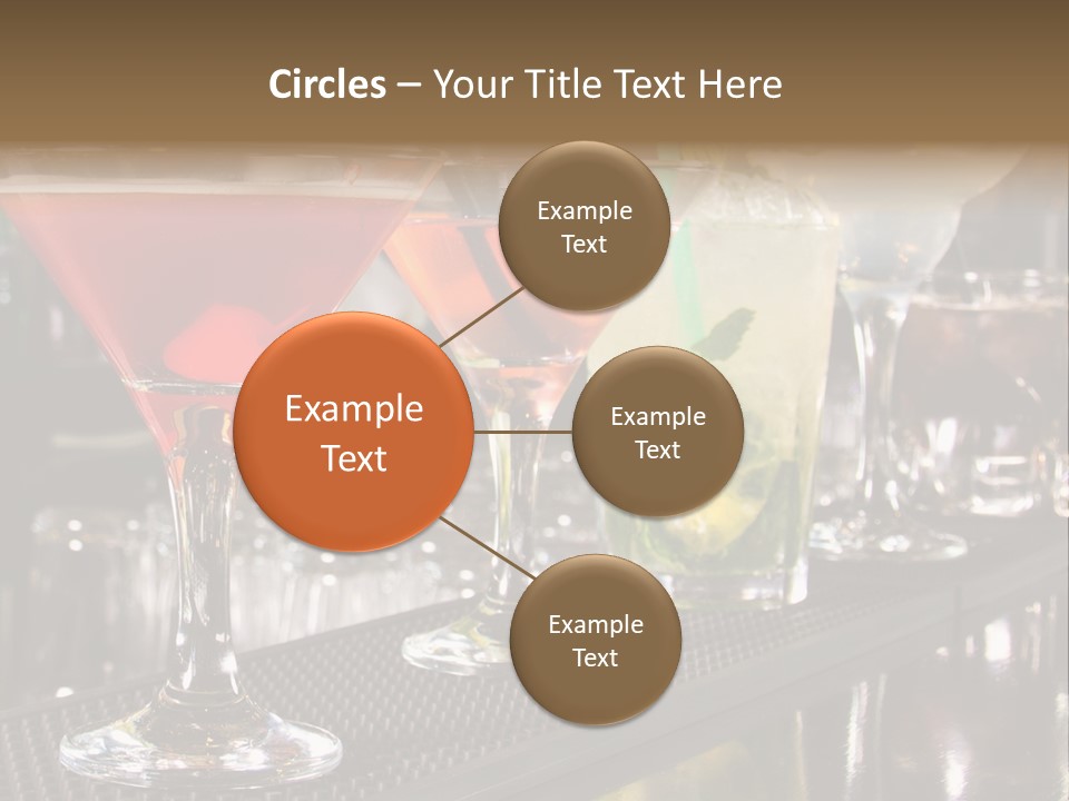 A Row Of Different Colored Drinks On A Bar PowerPoint Template