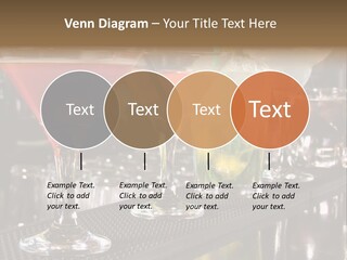 A Row Of Different Colored Drinks On A Bar PowerPoint Template