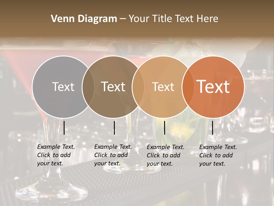 A Row Of Different Colored Drinks On A Bar PowerPoint Template