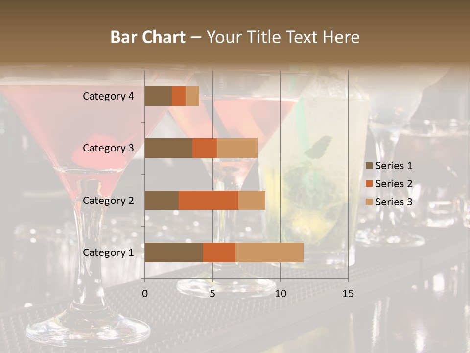 A Row Of Different Colored Drinks On A Bar PowerPoint Template