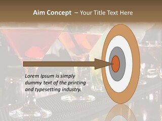 A Row Of Different Colored Drinks On A Bar PowerPoint Template