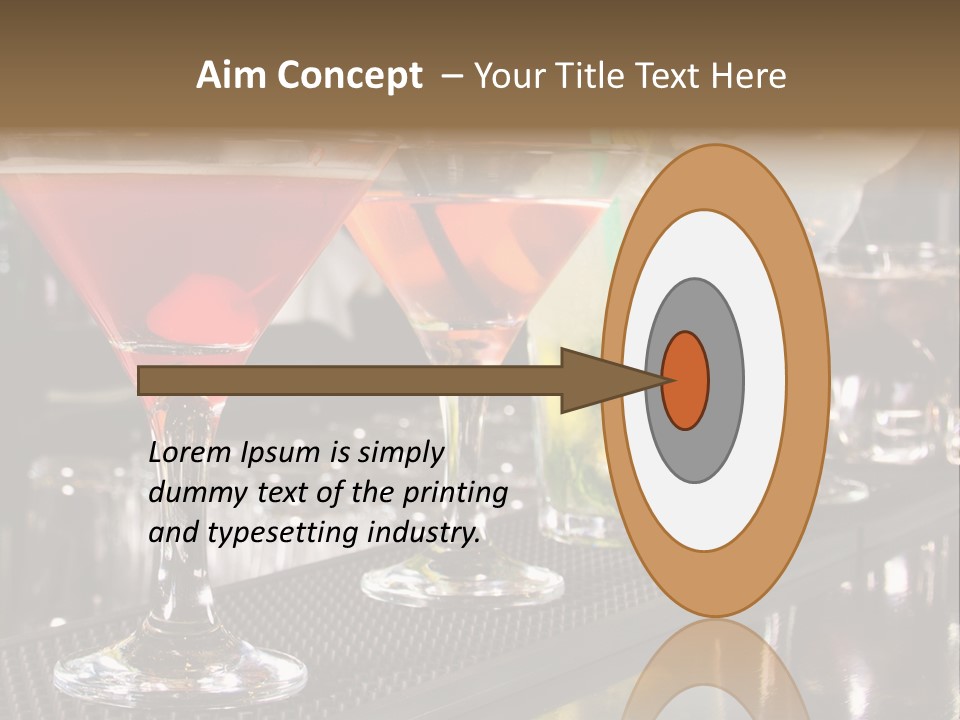 A Row Of Different Colored Drinks On A Bar PowerPoint Template