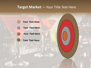 A Row Of Different Colored Drinks On A Bar PowerPoint Template