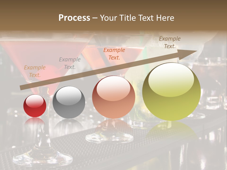 A Row Of Different Colored Drinks On A Bar PowerPoint Template
