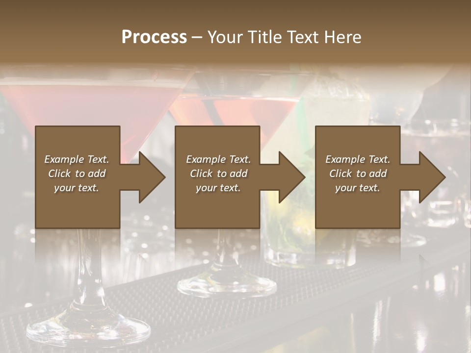 A Row Of Different Colored Drinks On A Bar PowerPoint Template
