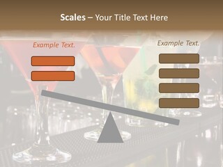 A Row Of Different Colored Drinks On A Bar PowerPoint Template