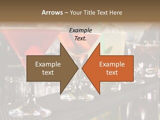 A Row Of Different Colored Drinks On A Bar PowerPoint Template