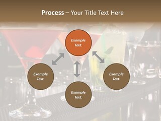 A Row Of Different Colored Drinks On A Bar PowerPoint Template