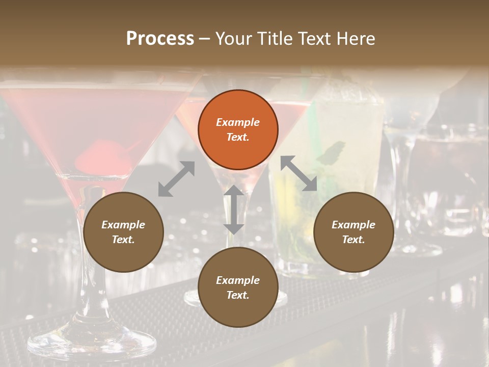 A Row Of Different Colored Drinks On A Bar PowerPoint Template