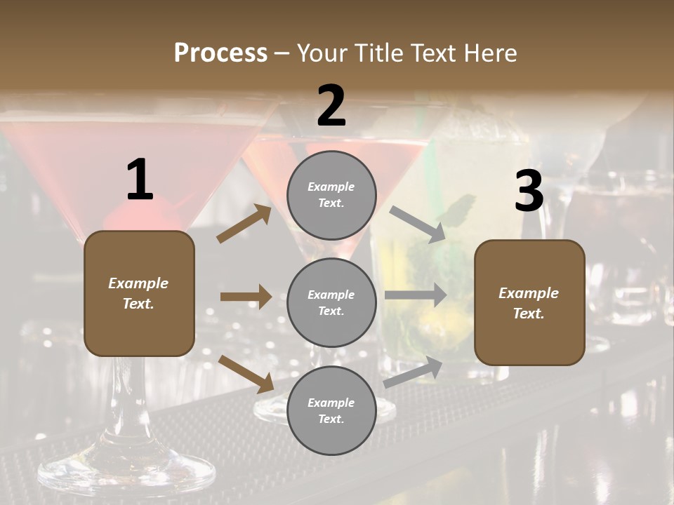 A Row Of Different Colored Drinks On A Bar PowerPoint Template
