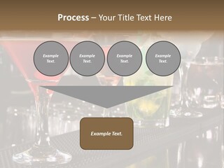 A Row Of Different Colored Drinks On A Bar PowerPoint Template