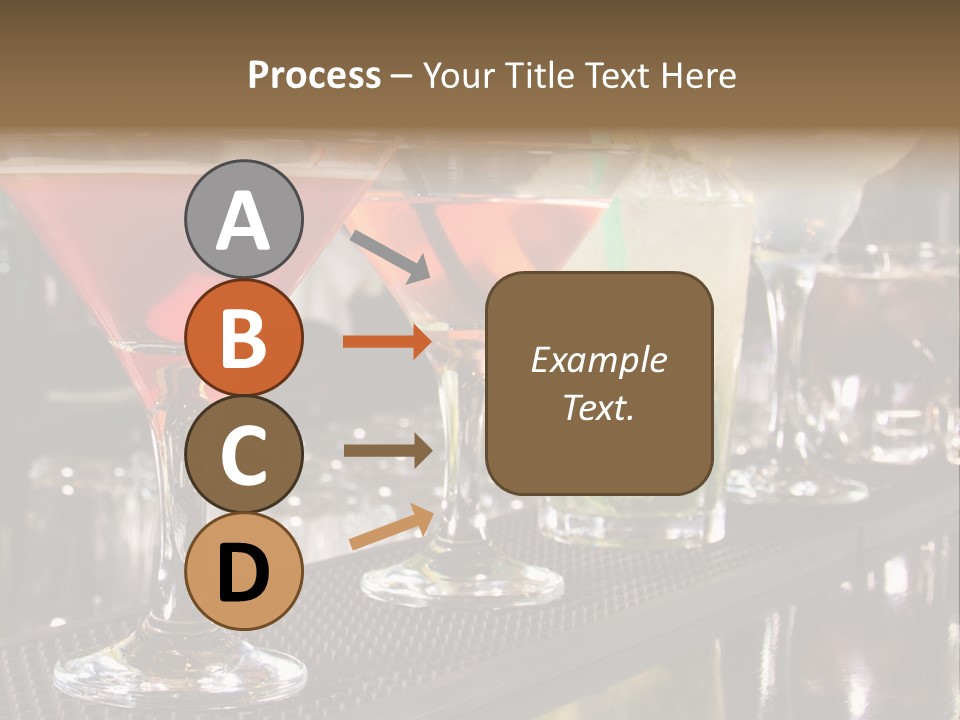 A Row Of Different Colored Drinks On A Bar PowerPoint Template