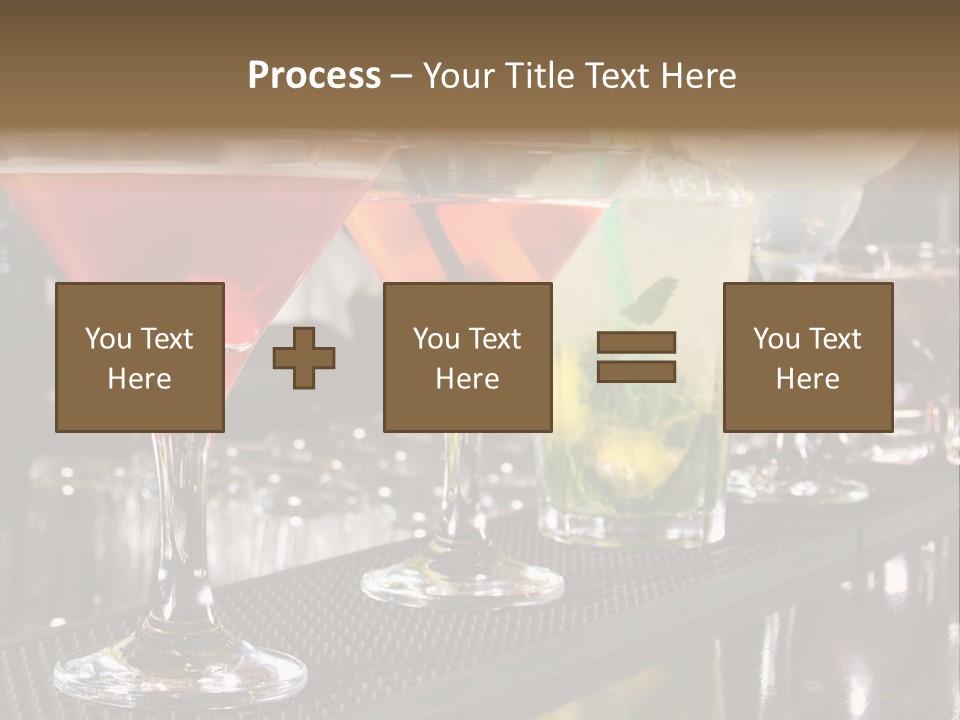 A Row Of Different Colored Drinks On A Bar PowerPoint Template