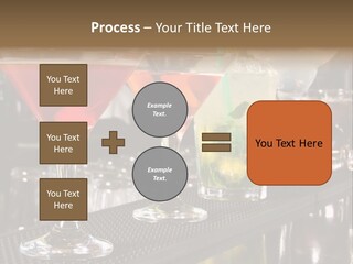 A Row Of Different Colored Drinks On A Bar PowerPoint Template