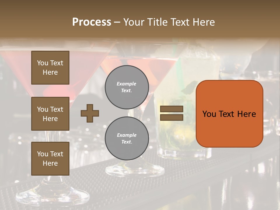 A Row Of Different Colored Drinks On A Bar PowerPoint Template