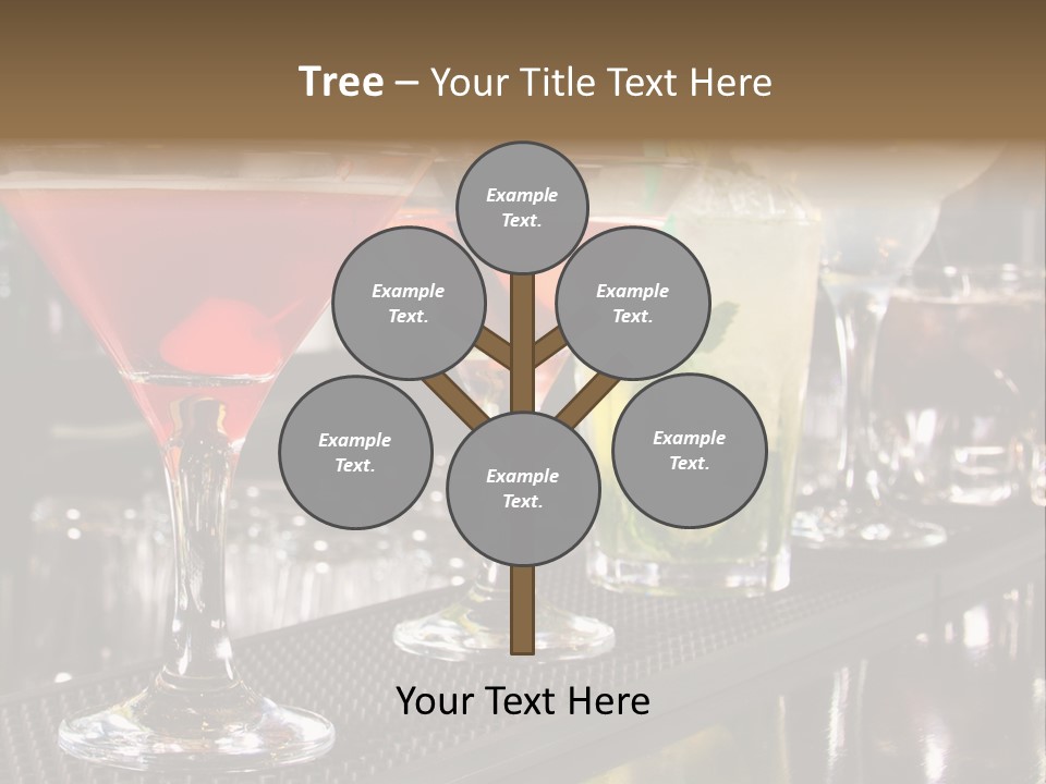 A Row Of Different Colored Drinks On A Bar PowerPoint Template