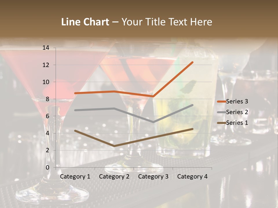 A Row Of Different Colored Drinks On A Bar PowerPoint Template