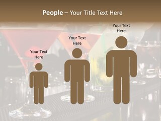 A Row Of Different Colored Drinks On A Bar PowerPoint Template