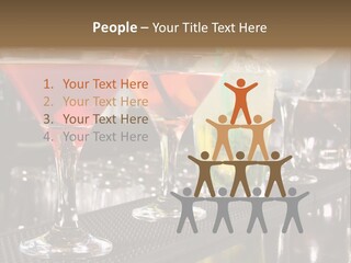 A Row Of Different Colored Drinks On A Bar PowerPoint Template