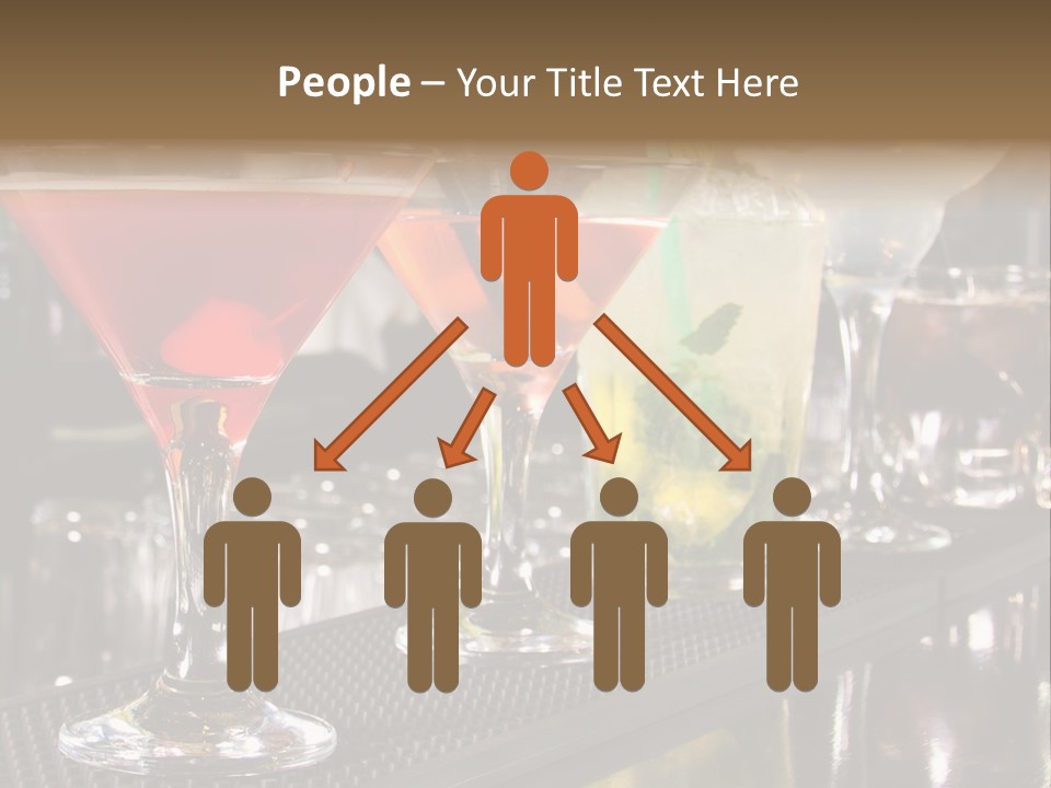 A Row Of Different Colored Drinks On A Bar PowerPoint Template