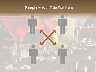 A Row Of Different Colored Drinks On A Bar PowerPoint Template