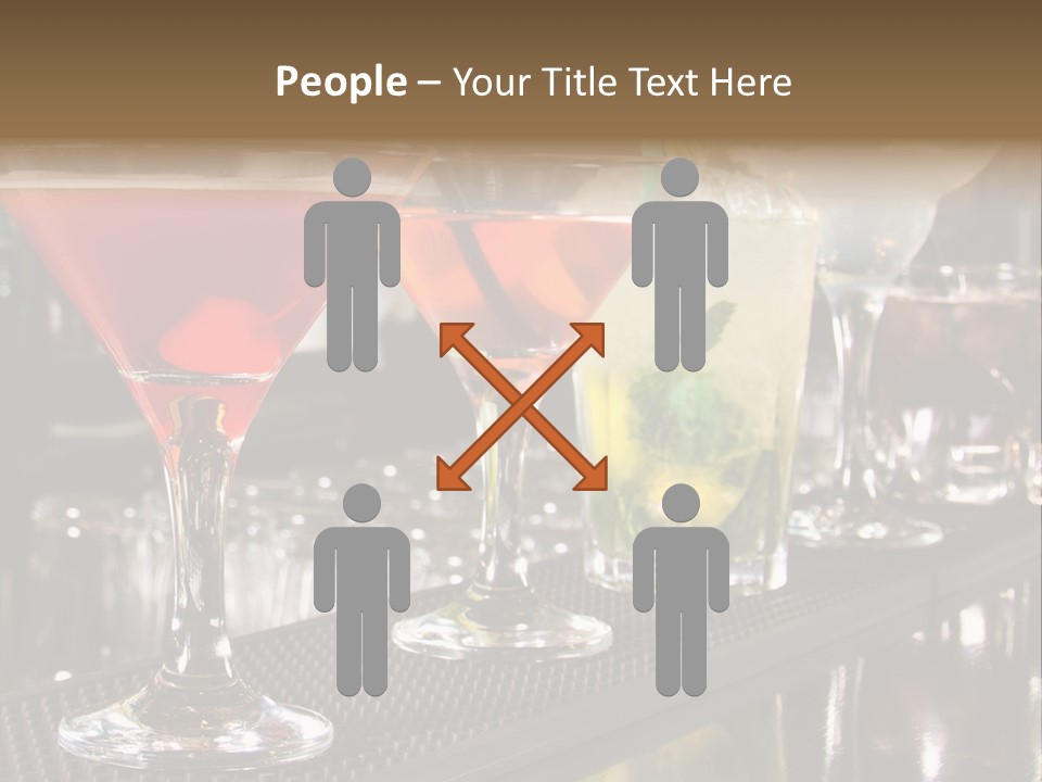 A Row Of Different Colored Drinks On A Bar PowerPoint Template