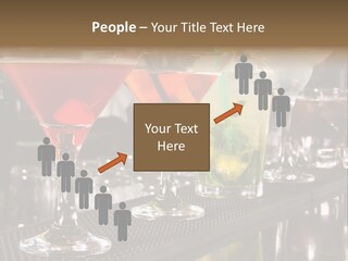 A Row Of Different Colored Drinks On A Bar PowerPoint Template