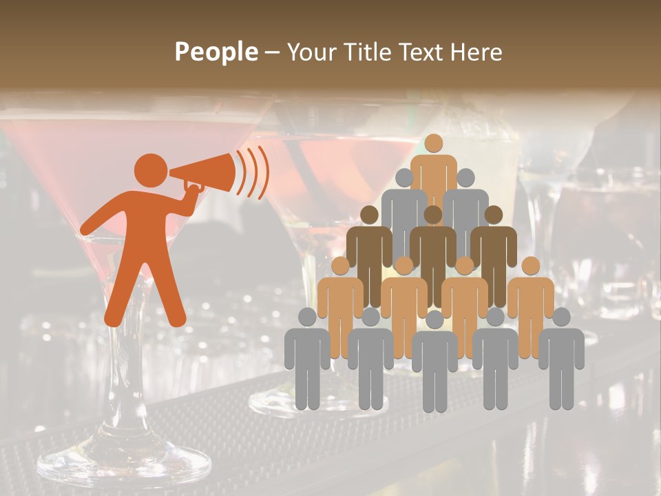 A Row Of Different Colored Drinks On A Bar PowerPoint Template