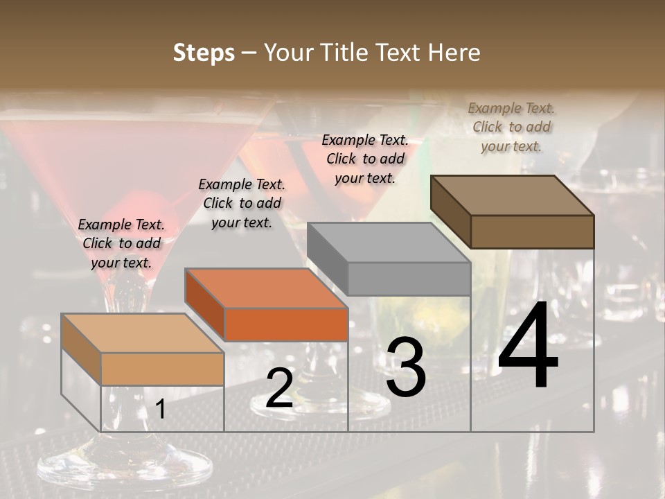 A Row Of Different Colored Drinks On A Bar PowerPoint Template