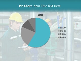 A Man In A Hardhat Working On A Laptop In A Factory PowerPoint Template