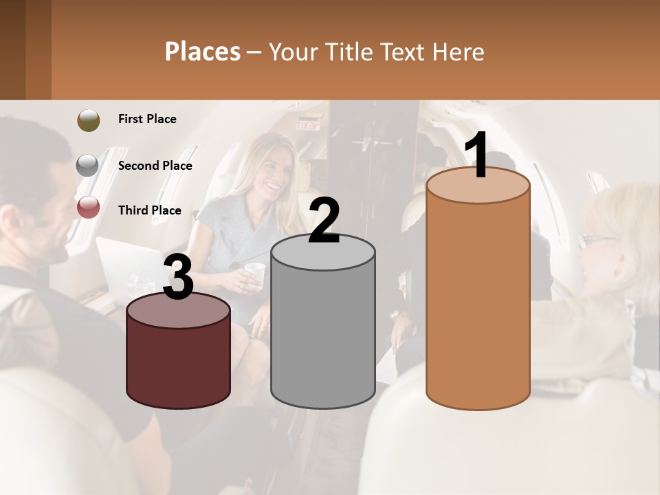 A Group Of People Sitting In An Airplane PowerPoint Template