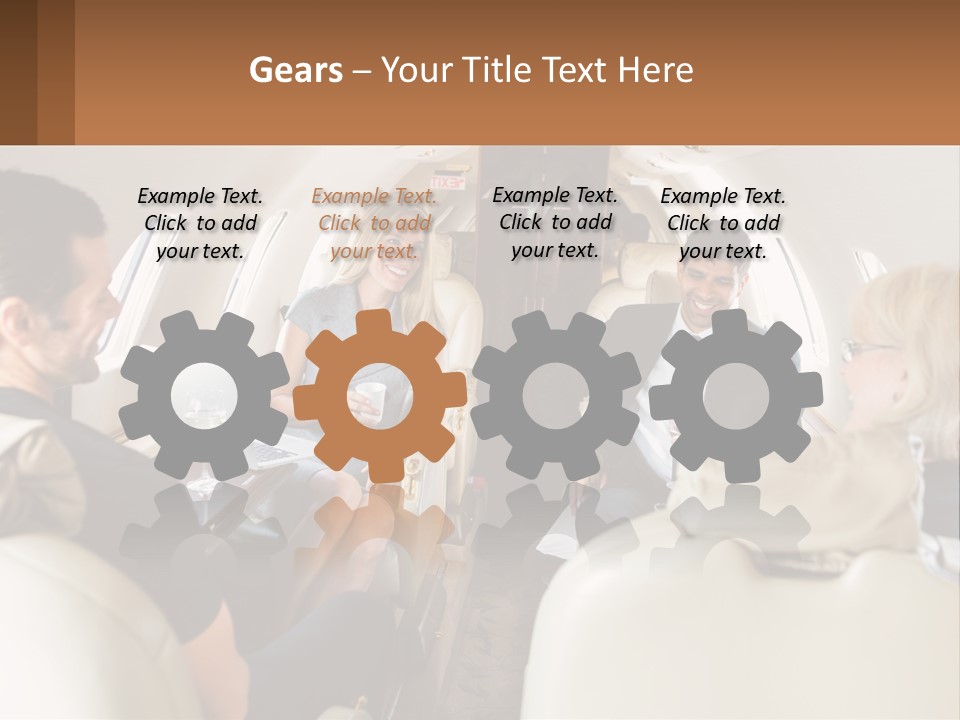 A Group Of People Sitting In An Airplane PowerPoint Template