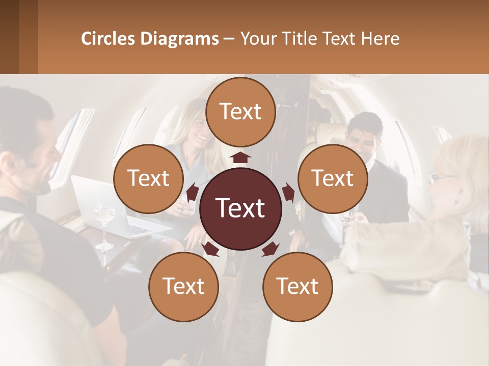 A Group Of People Sitting In An Airplane PowerPoint Template