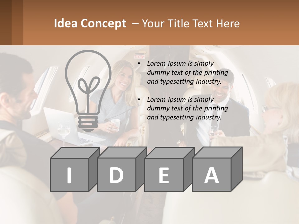 A Group Of People Sitting In An Airplane PowerPoint Template