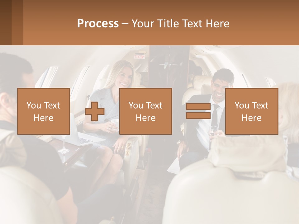 A Group Of People Sitting In An Airplane PowerPoint Template