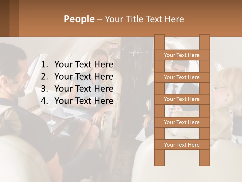 A Group Of People Sitting In An Airplane PowerPoint Template