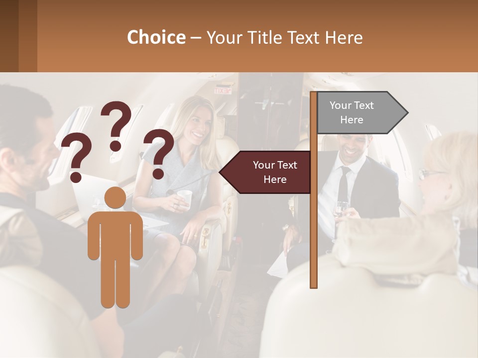 A Group Of People Sitting In An Airplane PowerPoint Template