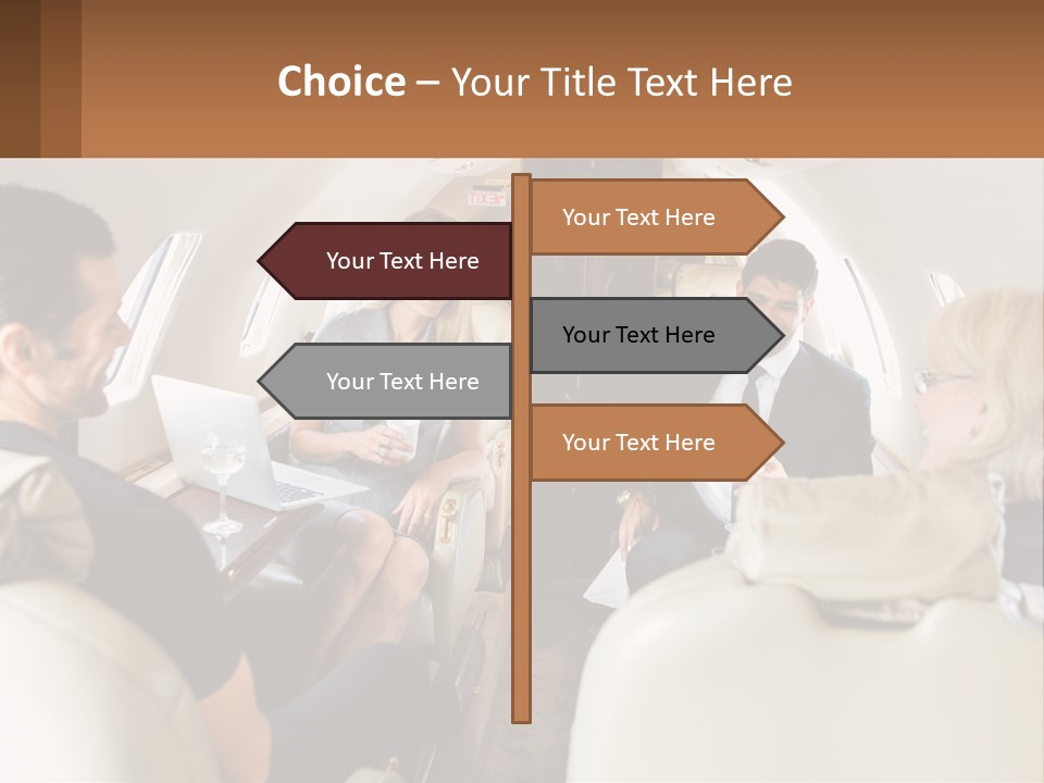 A Group Of People Sitting In An Airplane PowerPoint Template