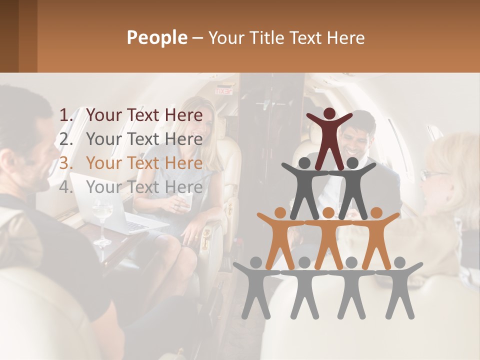 A Group Of People Sitting In An Airplane PowerPoint Template