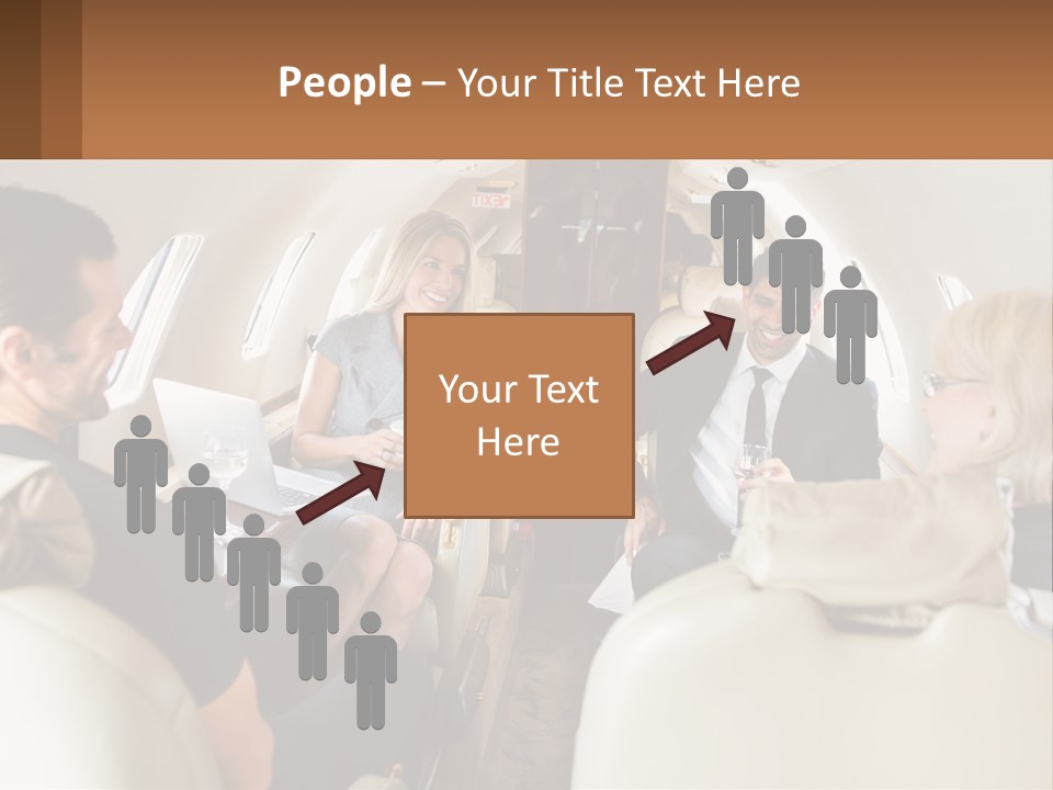 A Group Of People Sitting In An Airplane PowerPoint Template