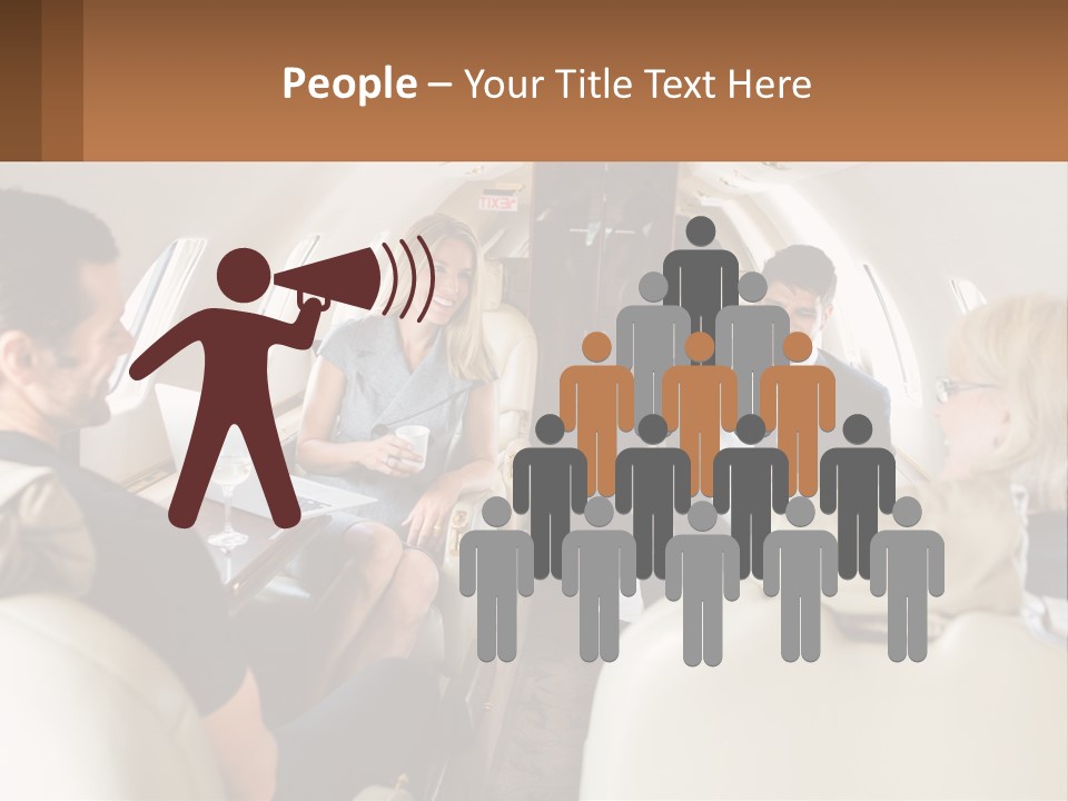 A Group Of People Sitting In An Airplane PowerPoint Template