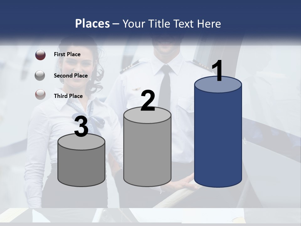 A Man And A Woman Standing In Front Of A Plane PowerPoint Template